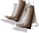 Hermes Etoupe Calfskin Leather Women's JUMPING Equistrian Style Boots Sz 39.5, NIB! - poupishop