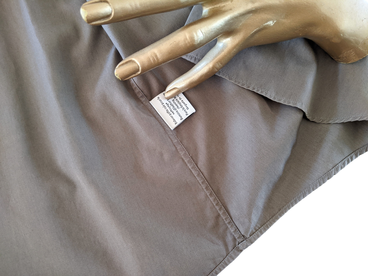 Hermes Men's Etoupe Cotton Long Sleeves Shirt with Removabe Lambskin Tabs