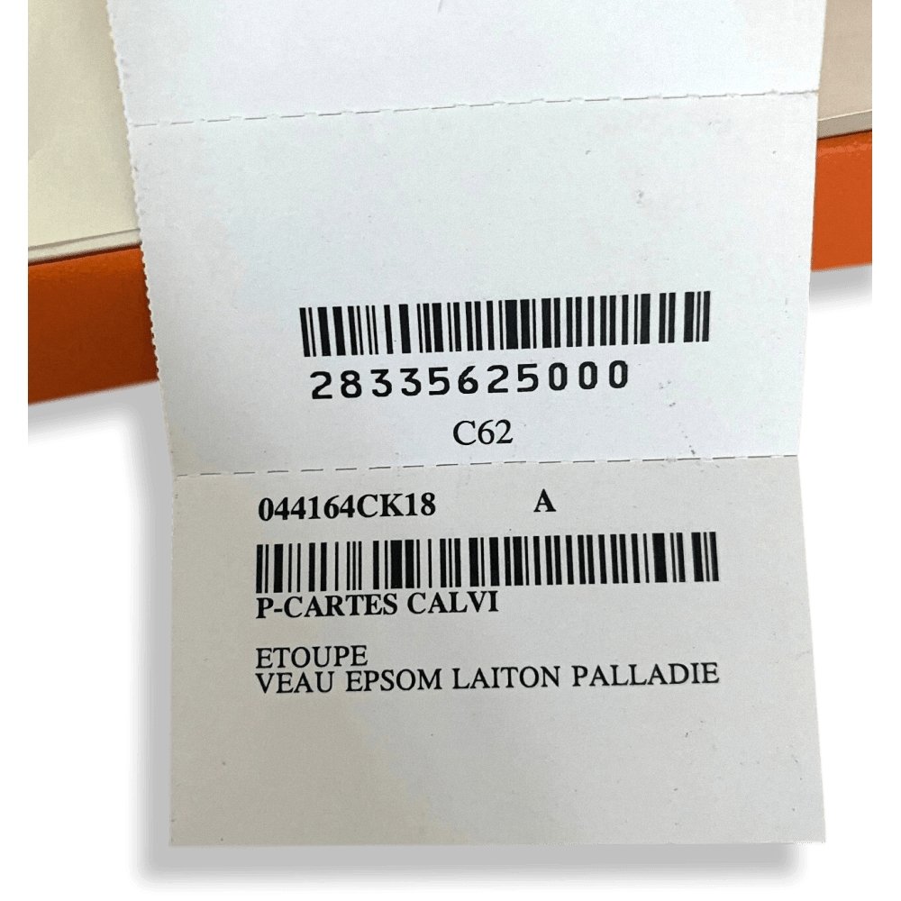 Hermes Etoupe in Epsom Calfskin Card Holder CALVI, New in Box! - poupishop