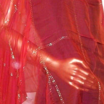 Hermes Exceptional Embroidered Fuchsia Bolduc Changeante Mousseline Poncho Midnight, NIB! - poupishop