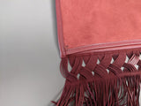 Hermes Extraordinay Cashmere/Suede Lamb Fringed COUPONS INDIENS Plaid 200 x 150 cm, So Chic and Rare! - poupishop