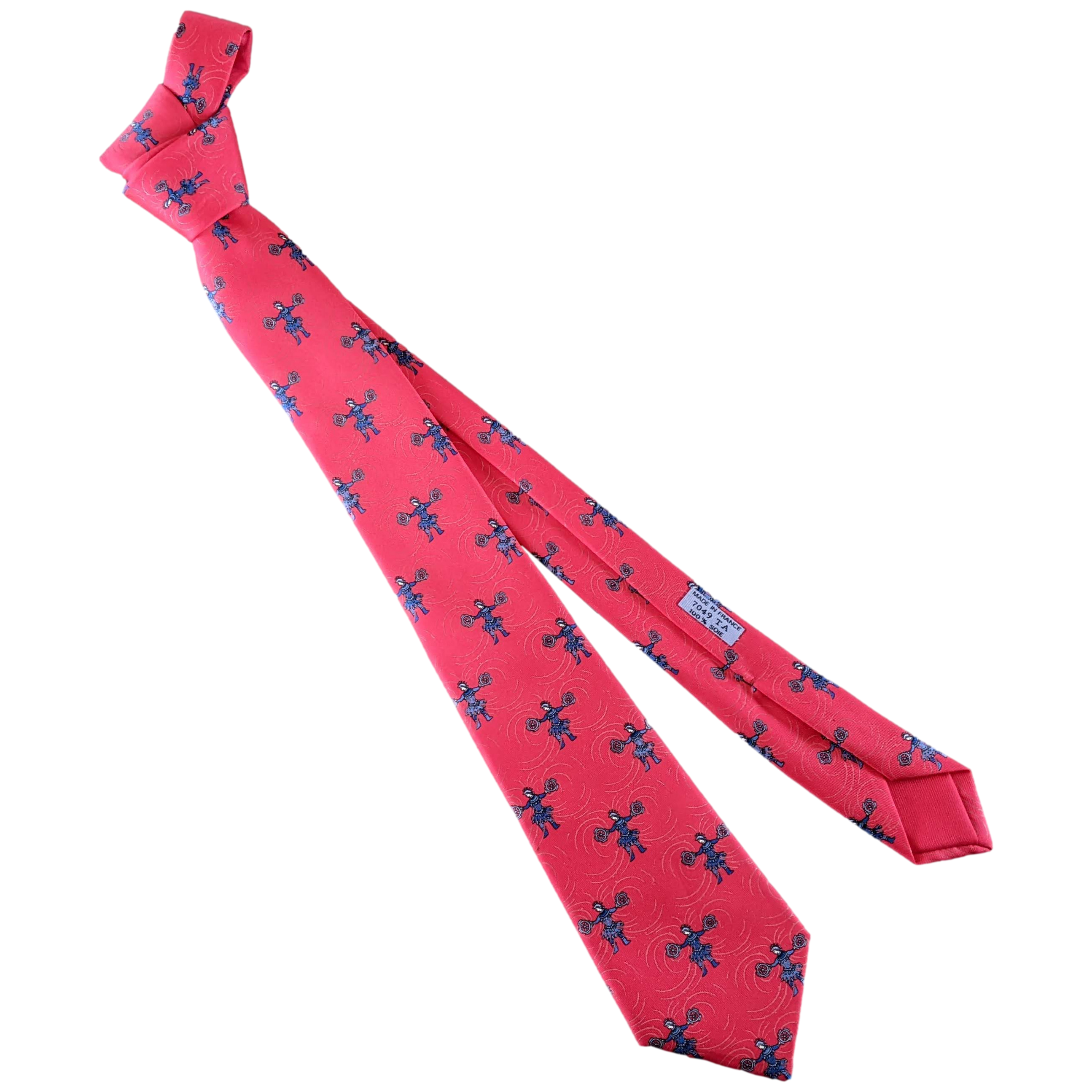 Hermes Red Celebration 150 Ans "Feux d'Artifice" Twill Silk Tie 8 cm,