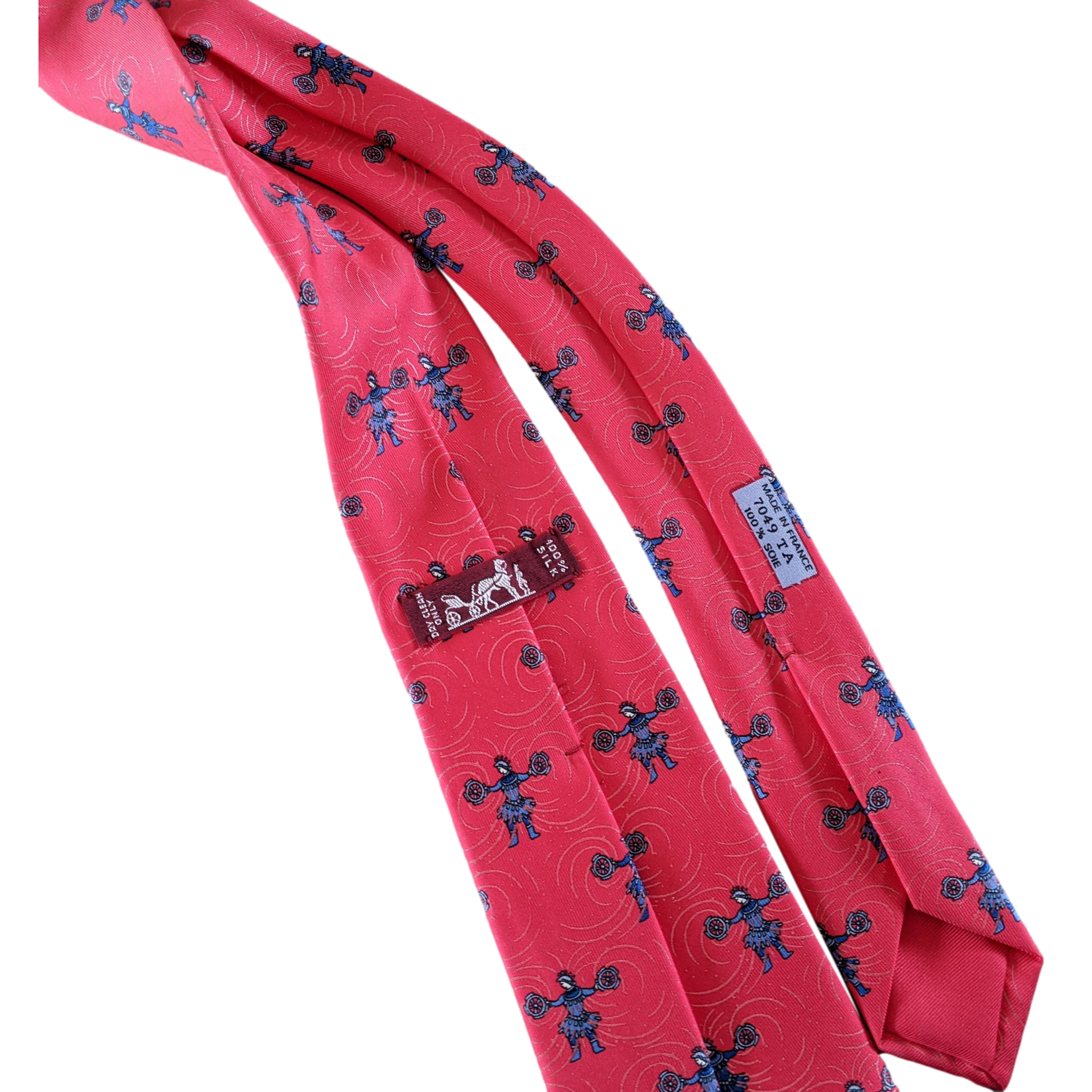 Hermes Red Celebration 150 Ans "Feux d'Artifice" Twill Silk Tie 8 cm,