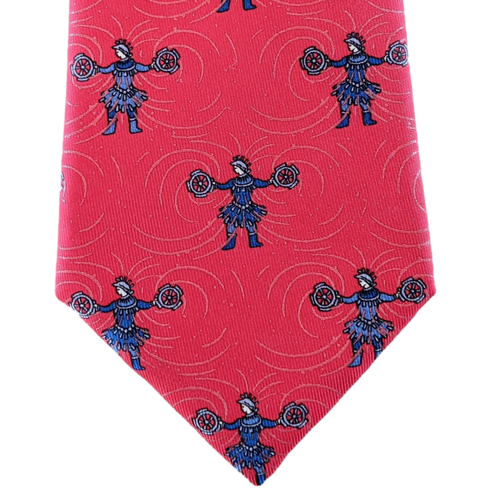 Hermes Red Celebration 150 Ans "Feux d'Artifice" Twill Silk Tie 8 cm,