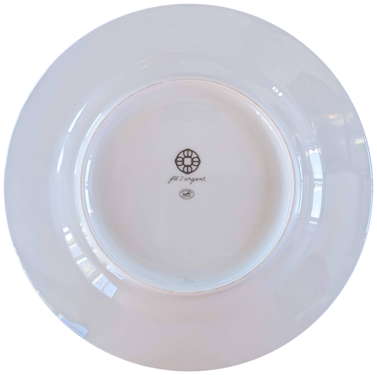 Hermes [PL02] Gris Assiete "Fil d'Argent" Plate 22,5 cm