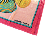 Hermes Vintage Cotton Terry "Fish" Beach Towel 90 x 150 cm