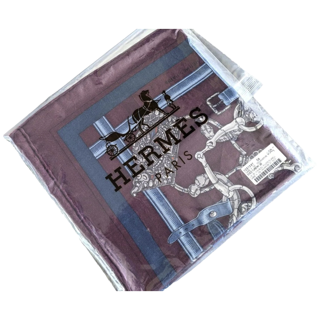 Hermes 2018 Wine/Pilot Blue FLAMBOYANT WEB by Daiske Nomura Unisex Cashmere 100 cm