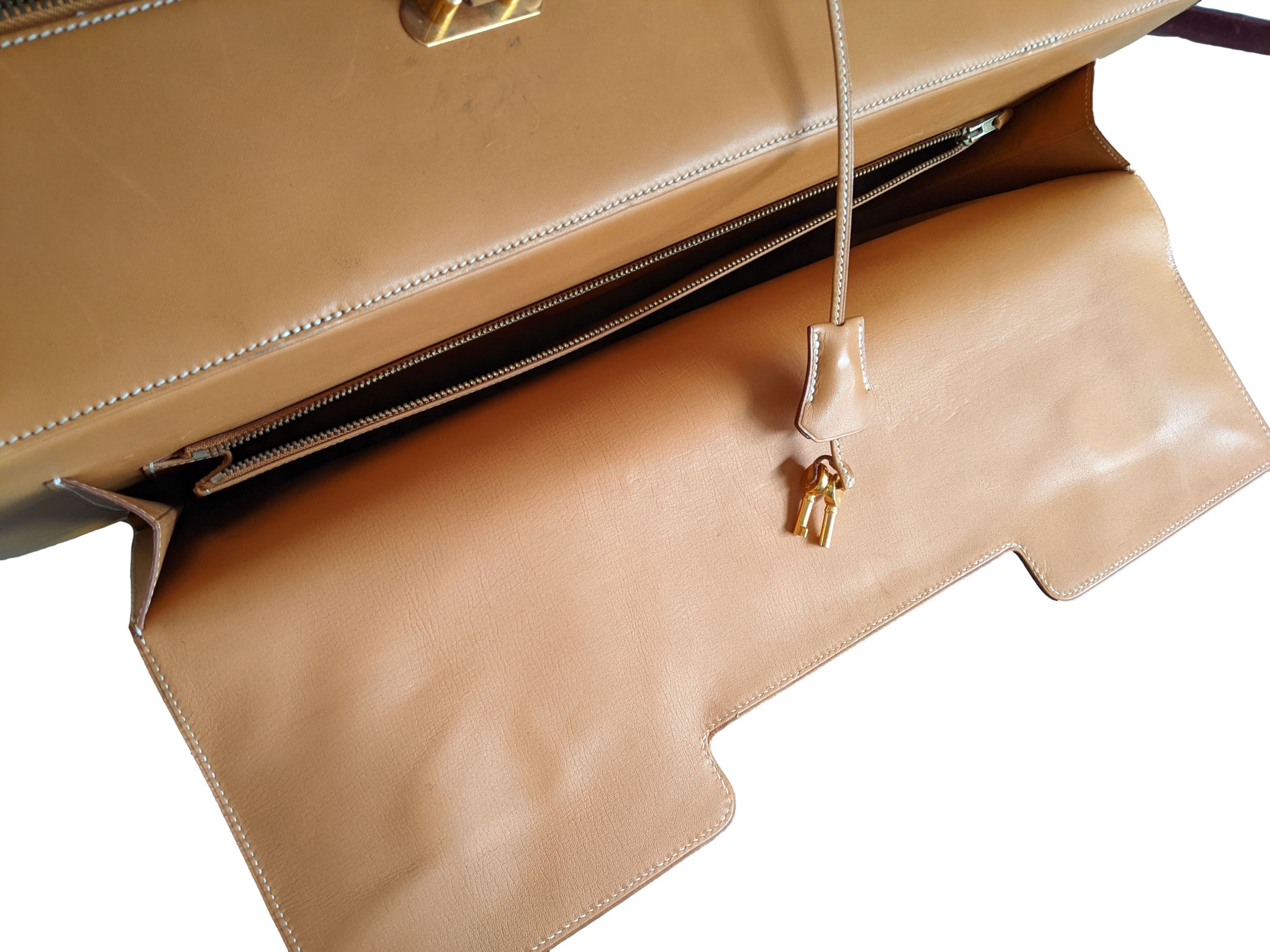 Hermes 1993 Vintage Calf " Flap Gusseted Suitcase " Valise Mallette, Exceptional and RARE !