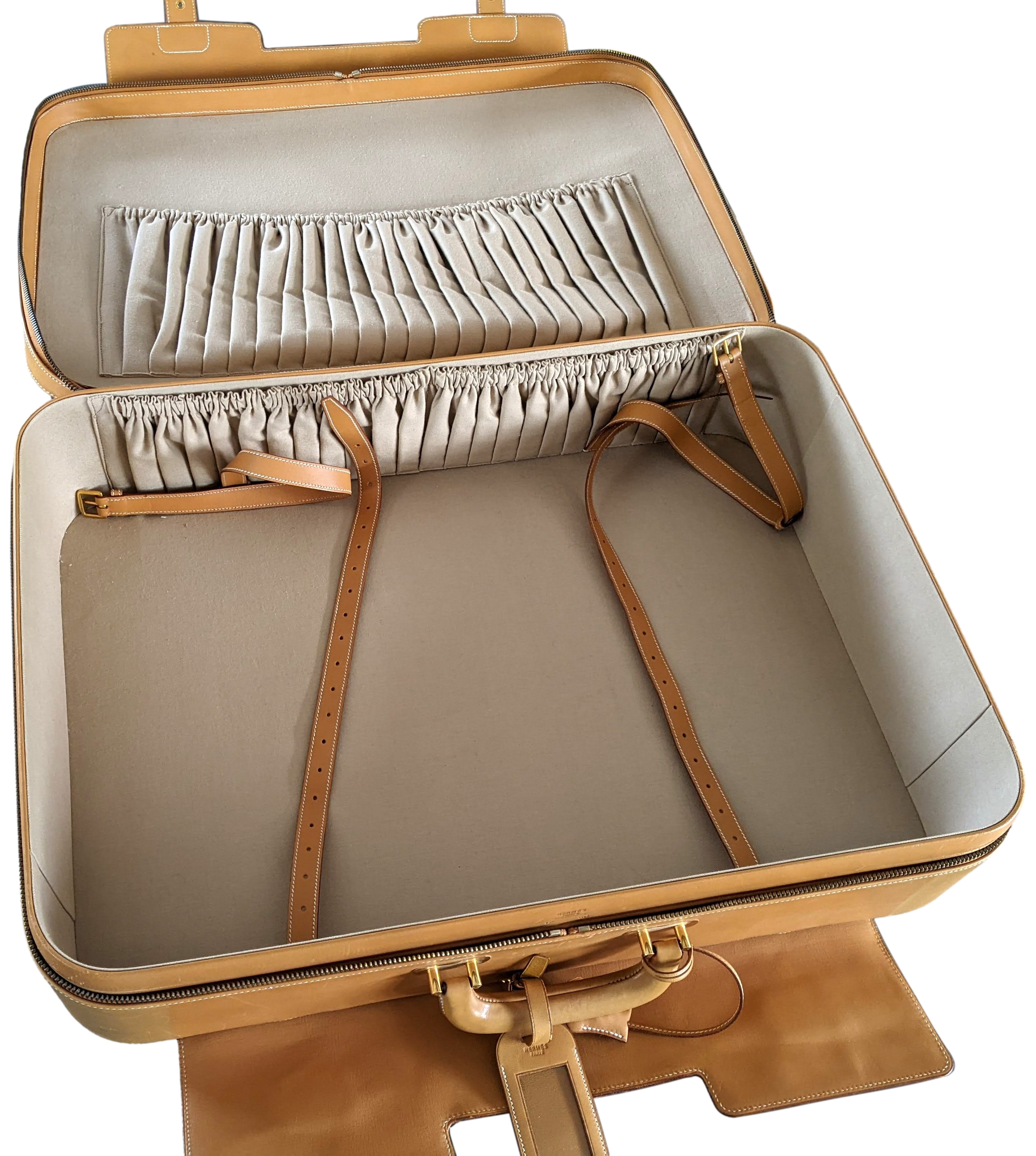 Hermes 1993 Vintage Calf " Flap Gusseted Suitcase " Valise Mallette, Exceptional and RARE !