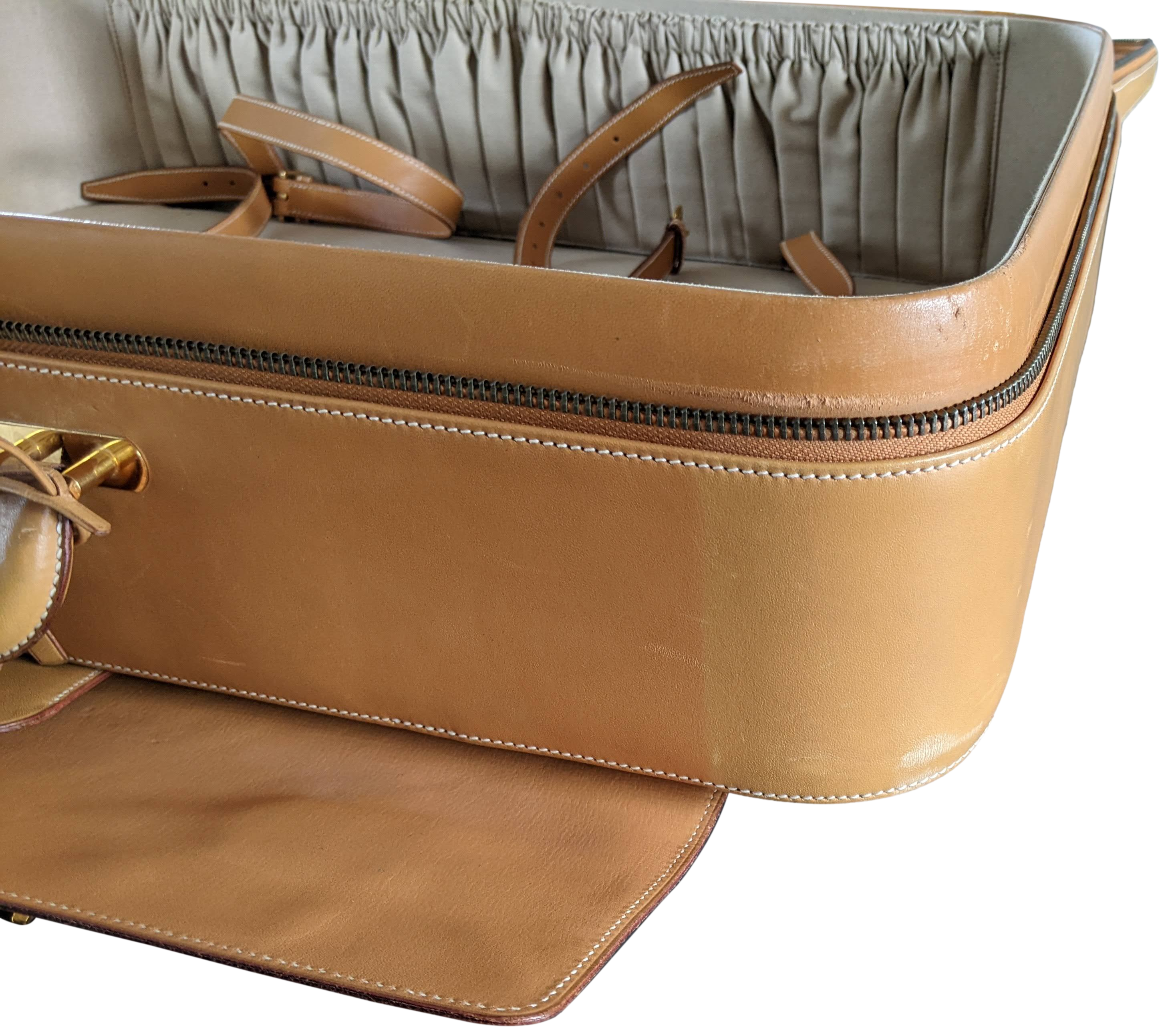 Hermes 1993 Vintage Calf " Flap Gusseted Suitcase " Valise Mallette, Exceptional and RARE !