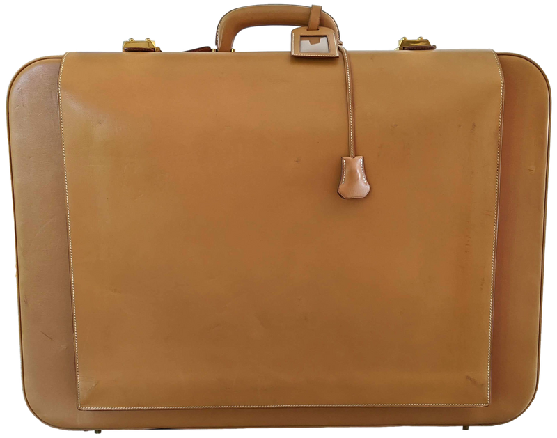 Hermes 1993 Vintage Calf " Flap Gusseted Suitcase " Valise Mallette, Exceptional and RARE !