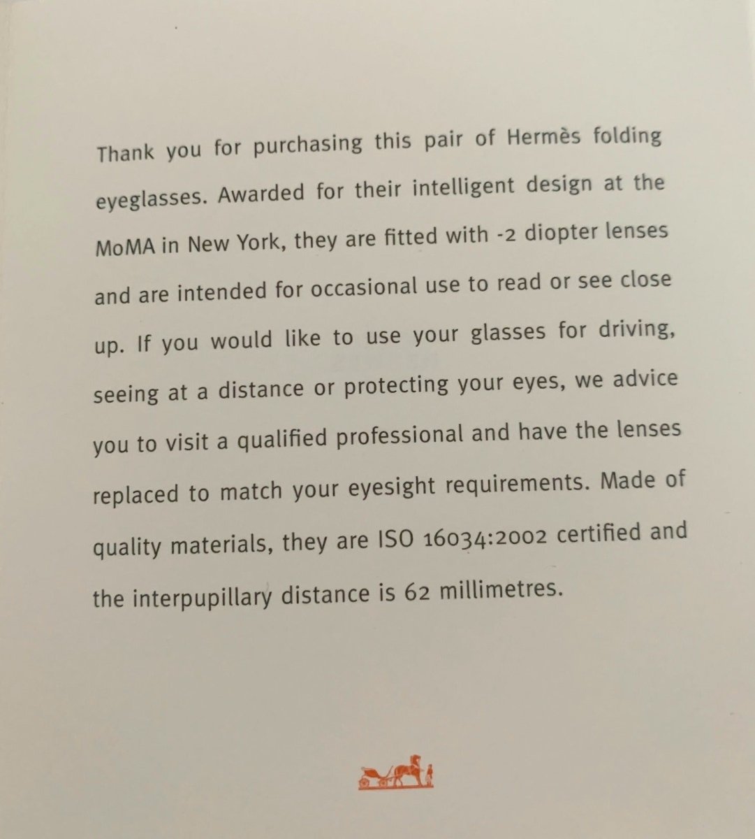 Hermes Folding Eyeglasses in Leather Cases Awarded at Moma New York, NIB! - poupishop
