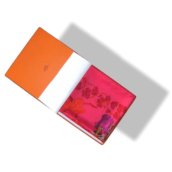 Hermes for Louis Roederer Champagne Fuchsia Vendanges Exclusive Limited Twill scarf, NIB, Rare! - poupishop