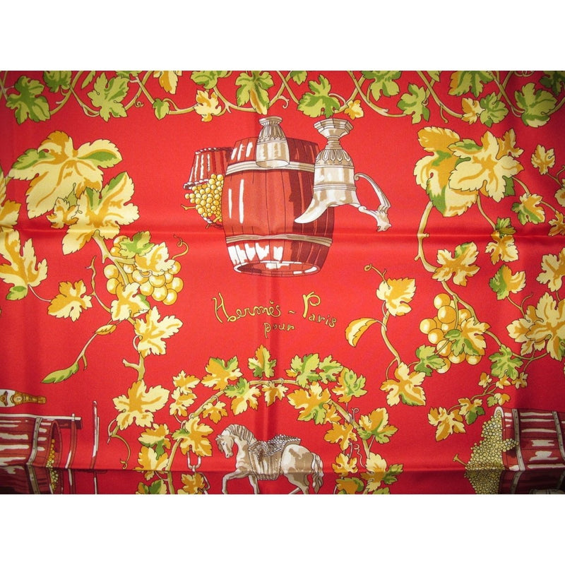 Hermes for Louis Roederer Champagne Red Vendanges Exclusive Limited Twill scarf, NIB, Rare! - poupishop