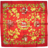 Hermes for Louis Roederer Champagne Red Vendanges Exclusive Limited Twill scarf, NIB, Rare! - poupishop