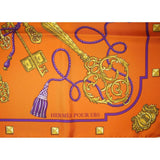 Hermes for UBS Orange/Orange Les Cles Exclusive Limited Twill scarf, NIB, RARE! - poupishop
