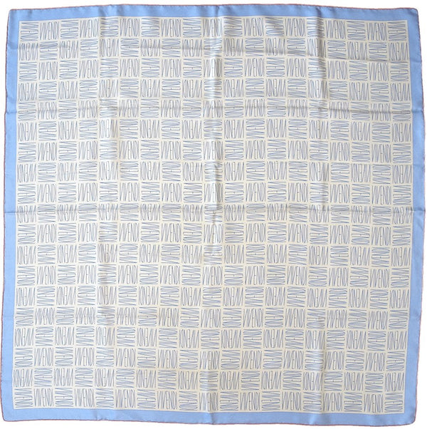 Hermes for Vivendi 1996 Baby Blue Special Issue Twill Silk Scarf 90cm, Mint in Box! - poupishop