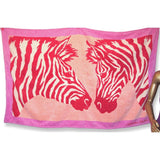 Hermes Fuchsia Ligth Pink Orange ZEBRA Tapis de Plage Terry Beach Towel 150 x 90cm cm, NWT! - poupishop