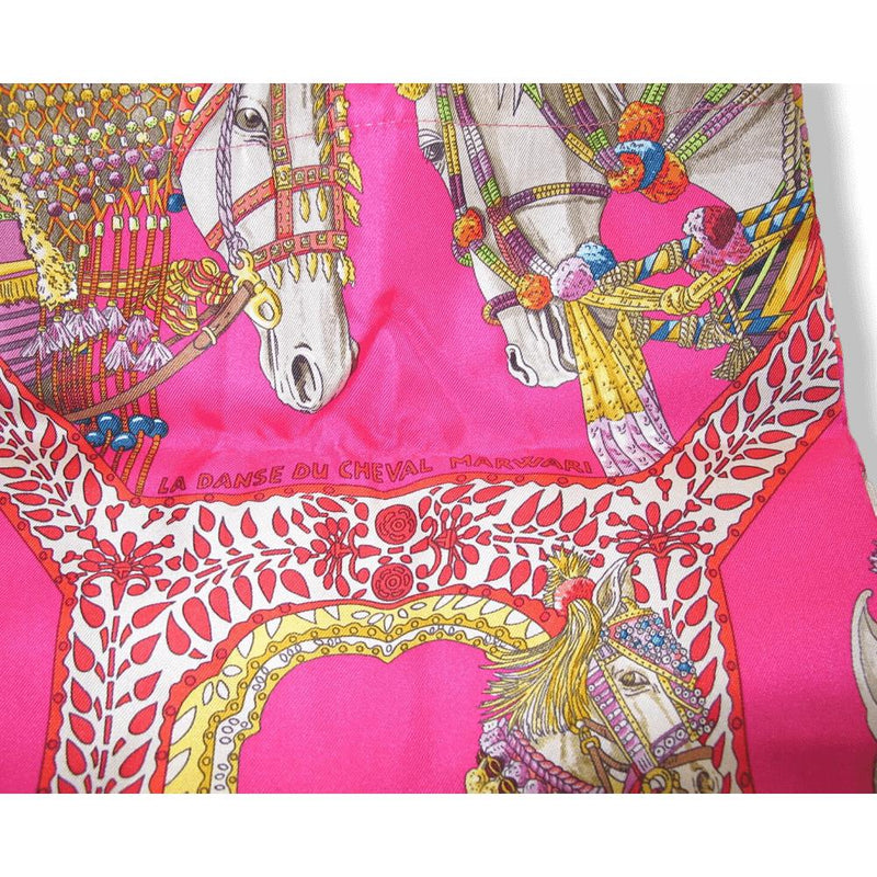 Hermes Fuchsia Red La Danse du cheval Marwari by Annie Faivre Silky Pop Bag, New! - poupishop