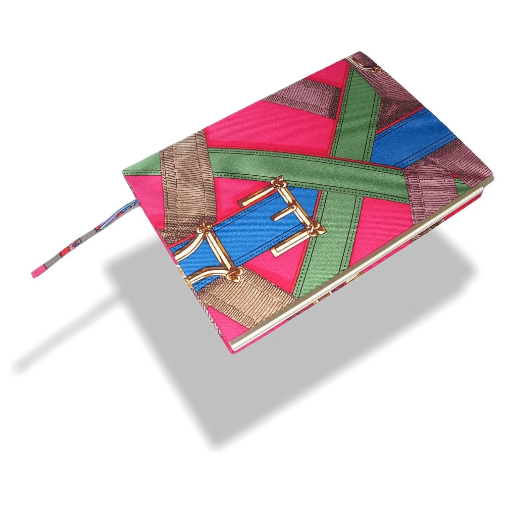 Hermes Fuchsia Rose Eperons d'Or Silk Notebook, NIB! - poupishop