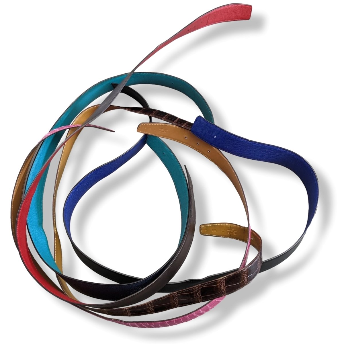 Hermes Fuchsia/Gold Crocodile Alligator Reversible Strap Belt 32