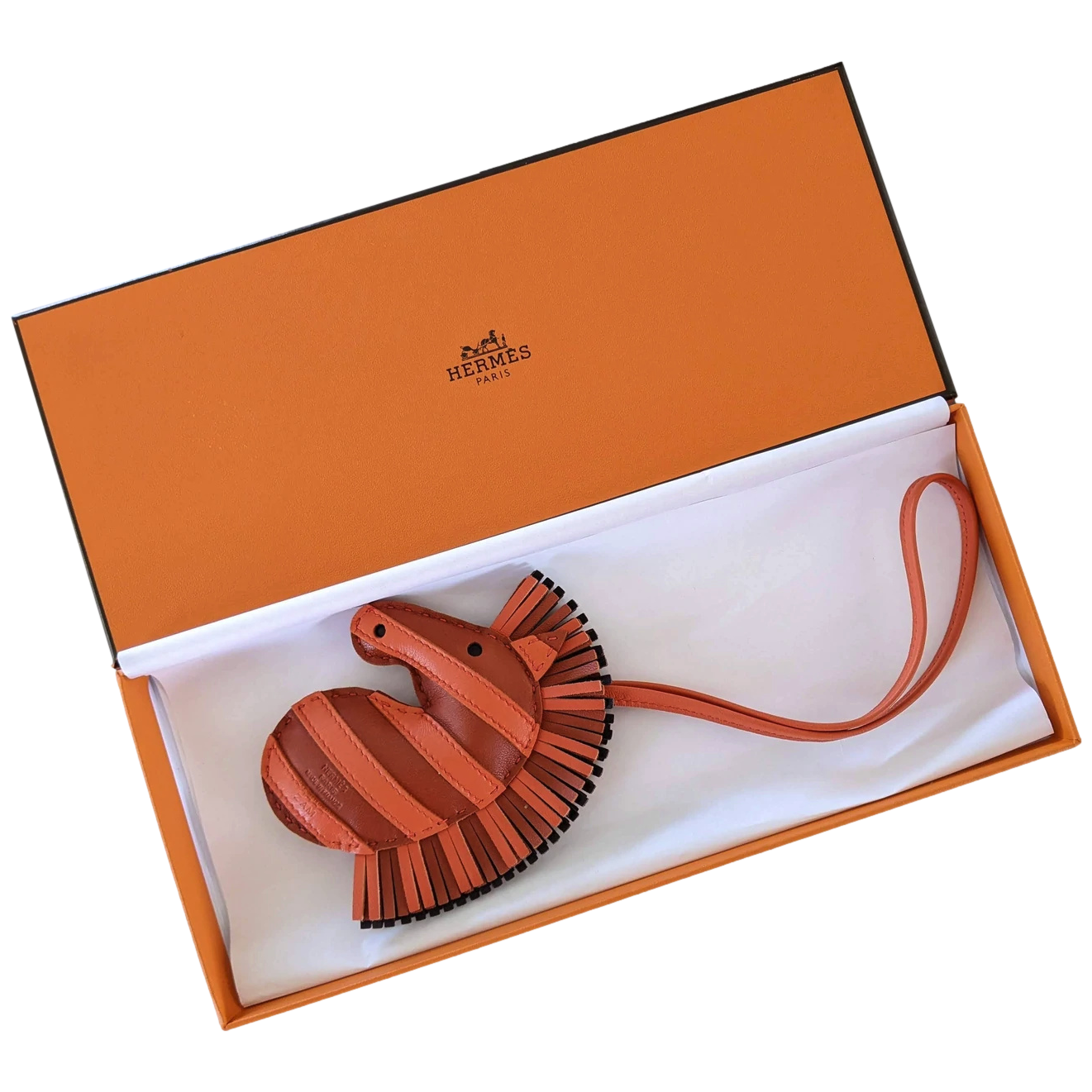 Hermes [200] Orange/Brique/Brun Accessoire de Sac "Geegee Savannah" Bag Charm