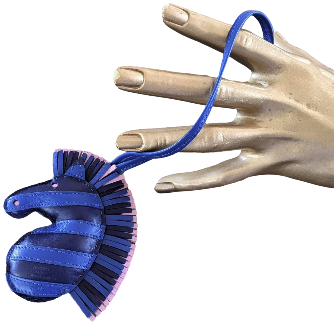 Hermes Bleu/Bleu/Rose Accessoire de Sac "Geegee Savannah" Bag Charm