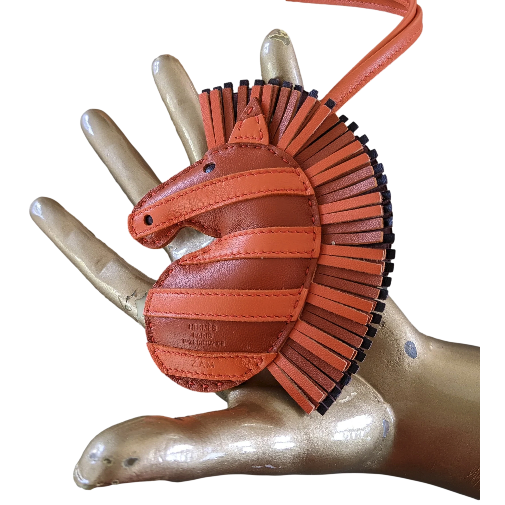 Hermes [200] Orange/Brique/Brun Accessoire de Sac "Geegee Savannah" Bag Charm
