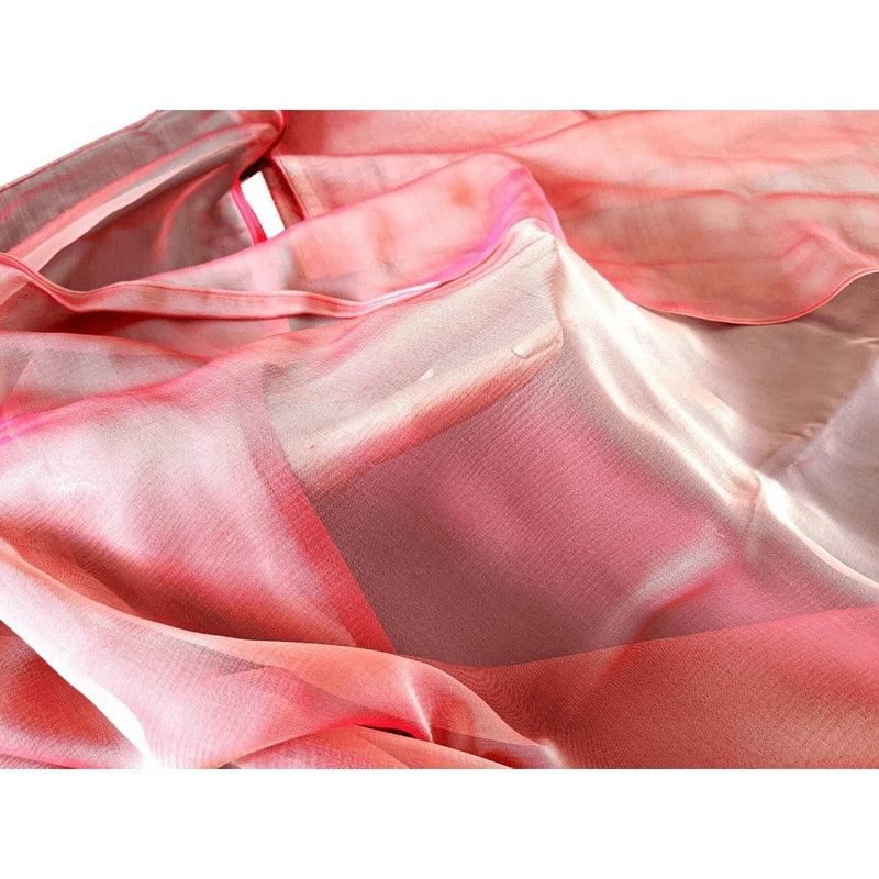 Hermes Gigantic Silk Chiffon Pink/Red LITTERATURE ALPHABET II SARI Mousseline Changeante XXL, Exceptional RARE! - poupishop