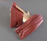 Hermes [GL01] Women's Santal Glace Lambskin GANTS FEMME NERVURES DROITES Gloves Sz 075, BNWTIB! - poupishop