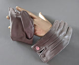 Hermes [GL05] Women's Etain Glace Lambskin GANTS FEMME NERVURES DROITES GlovesSz 070, BNWTIB! - poupishop
