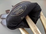 Hermes [GL06] Men's Moka Glace Lambskin GANTS HOMME CLOUS DE SELLE Gloves, BNWTIB! - poupishop