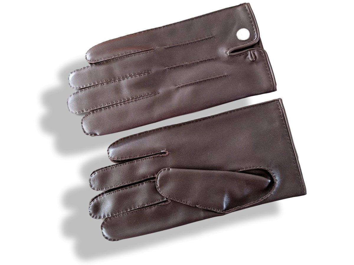Hermes [GL06] Men's Moka Glace Lambskin GANTS HOMME CLOUS DE SELLE Gloves, BNWTIB! - poupishop