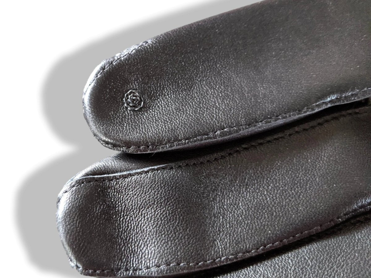 Hermes [GL07] Men's Noir Glace Chevreau/Agneau TOUCHSCREEN GLOVES TACTILE Sz 085, BNWTIB! - poupishop