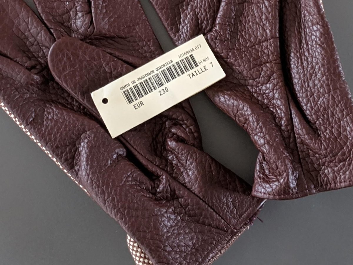Hermes [GL12] Home Unisex Bi-Material GANTS DE JARDINAGE QUADRILLE- GARDENING Gloves, BNEW! - poupishop