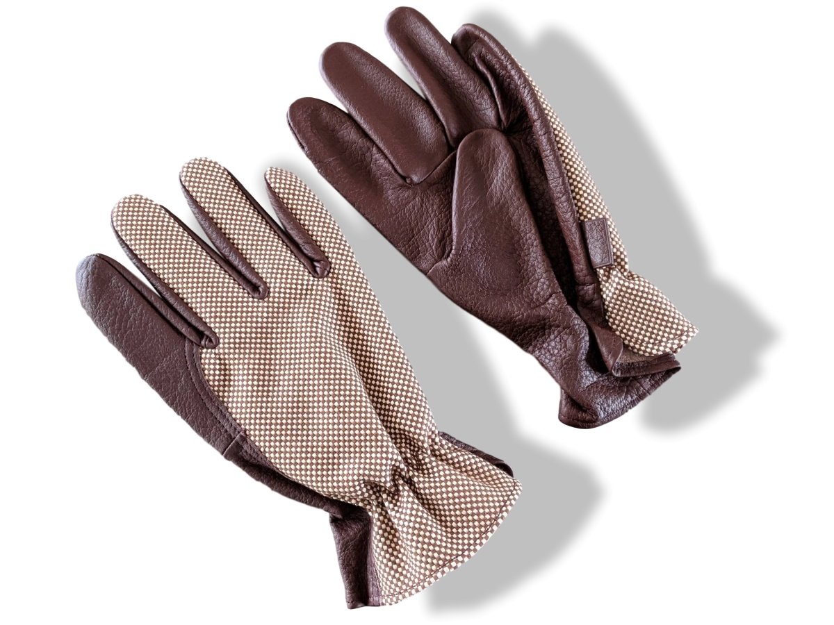 Hermes [GL12] Home Unisex Bi-Material GANTS DE JARDINAGE QUADRILLE- GARDENING Gloves, BNEW! - poupishop
