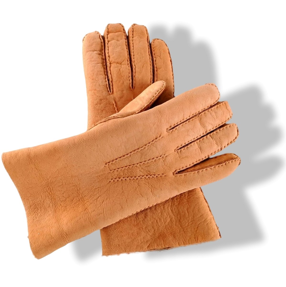 Hermes [GL14] Unisex Pumpkin Orange Sheepskin GANTS Gloves Sz 080, BNEW! - poupishop