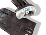 Hermes [GL16] Men's Moka Glace Lambskin/Cashmere GANTS HOMME CLOUS DE SELLE Gloves Sz 080, BNWIB! - poupishop