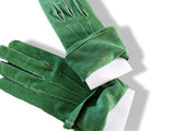 Hermes [GL20] Women's Vert Daim Suede GANTS FEMME NERVURES Gloves Sz 075, New! - poupishop