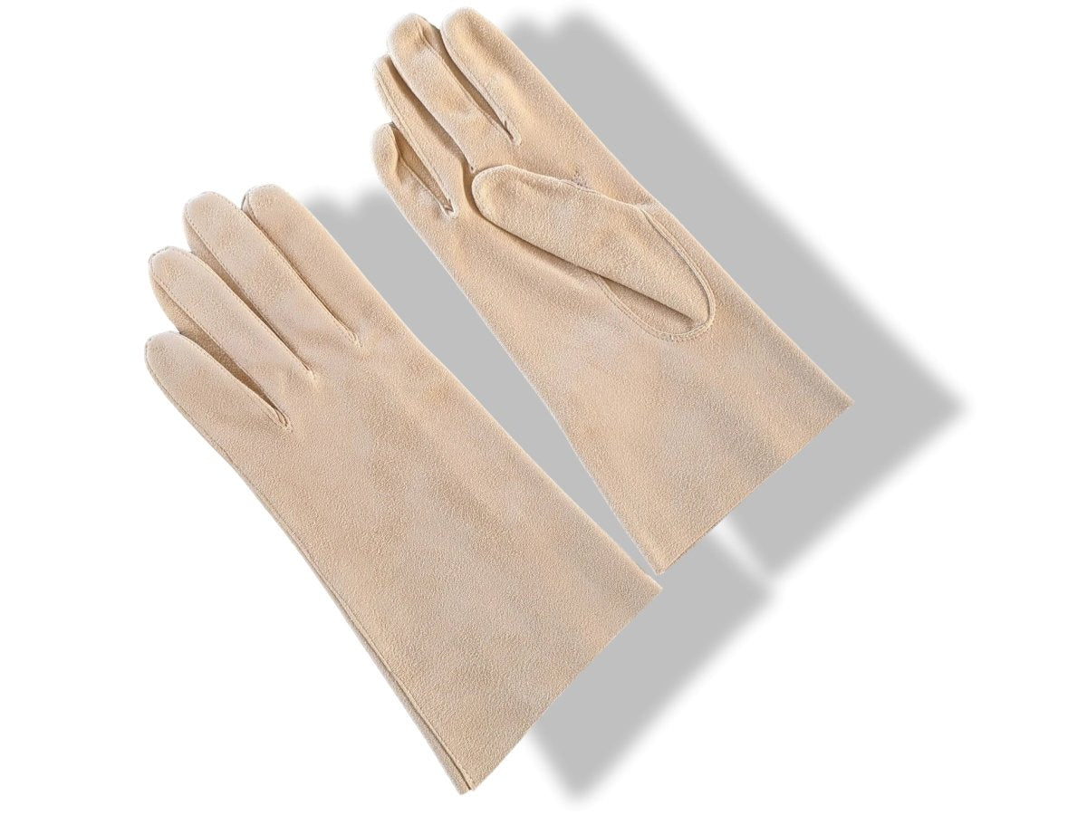 Hermes [GL22] Women's Sable Suede Daim GANTS FEMME Gloves Sz S, New! - poupishop