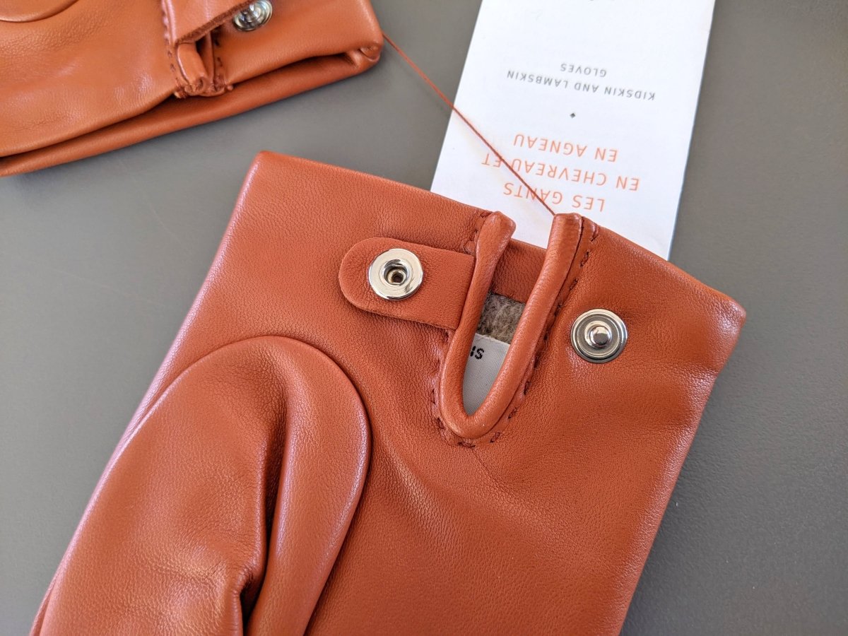 Hermes [GL29] Women's Brique Agneau PIQURE H STYLISE GANTS FEMME Gloves, BNWT! - poupishop