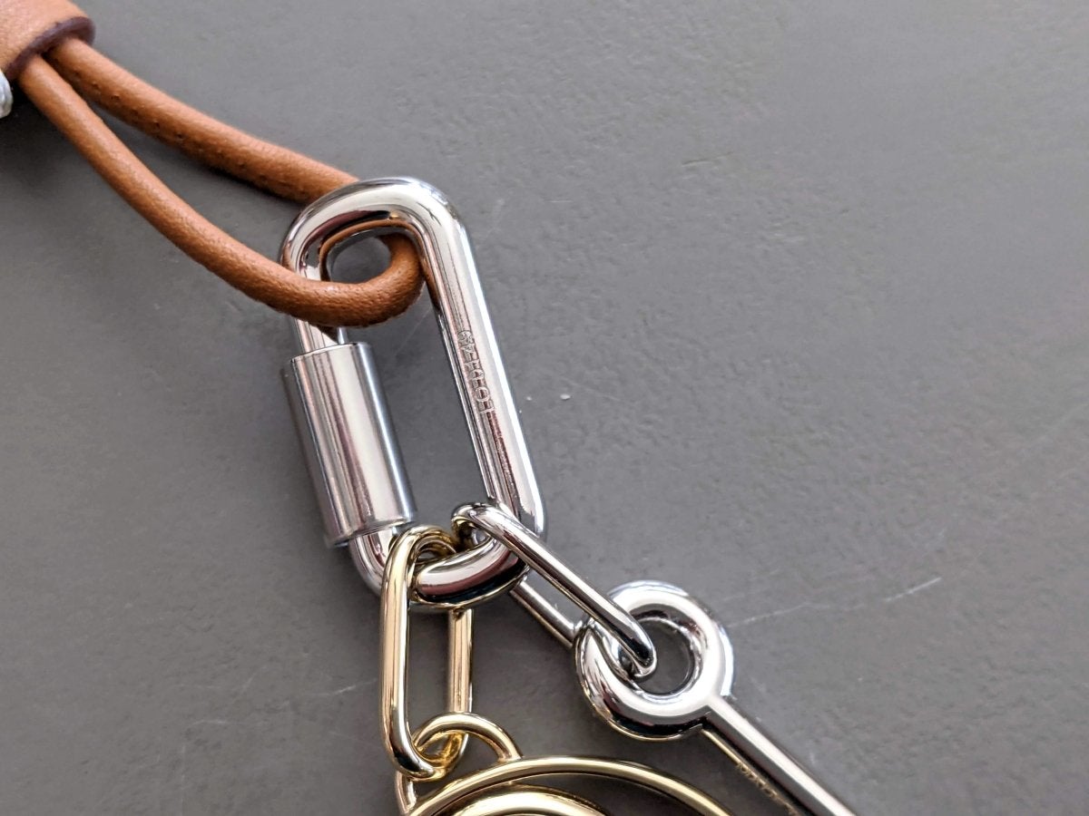 Hermes Gold Swift Leather/Palladium PENDANT CURIOSITE NECKLACE, BNIB! - poupishop