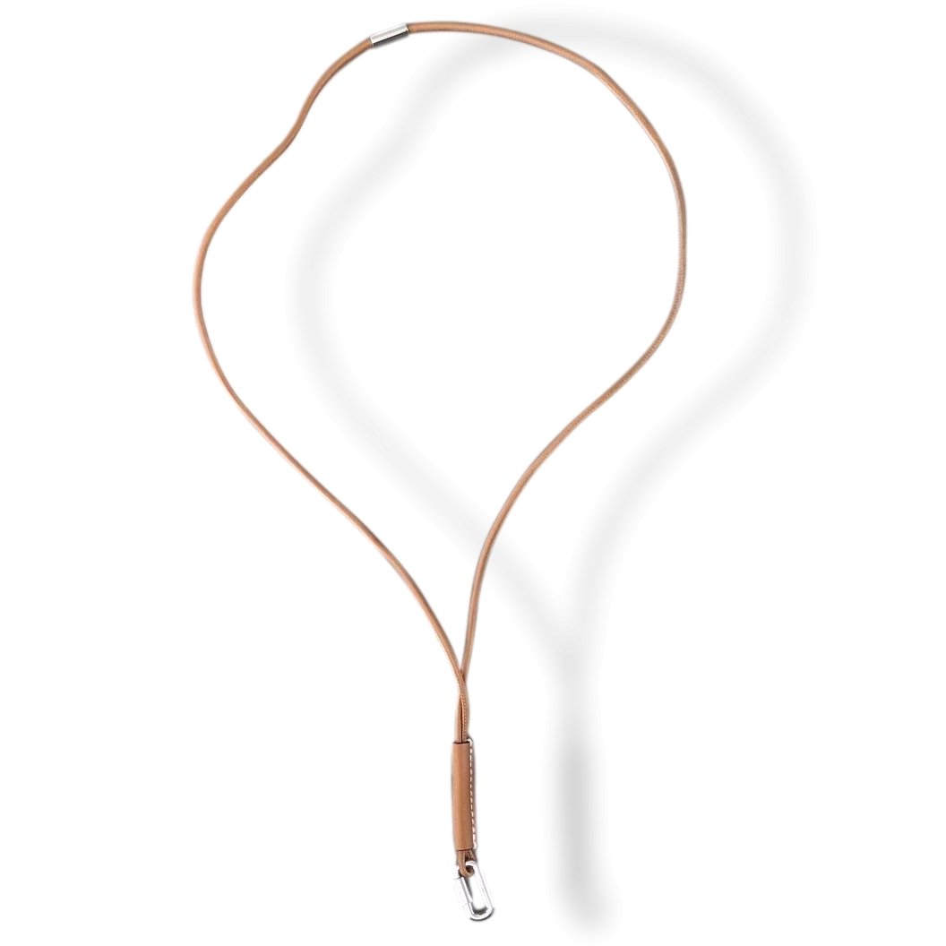 Hermes Gold Swift Leather/Palladium PENDANT CURIOSITE NECKLACE, BNIB! - poupishop