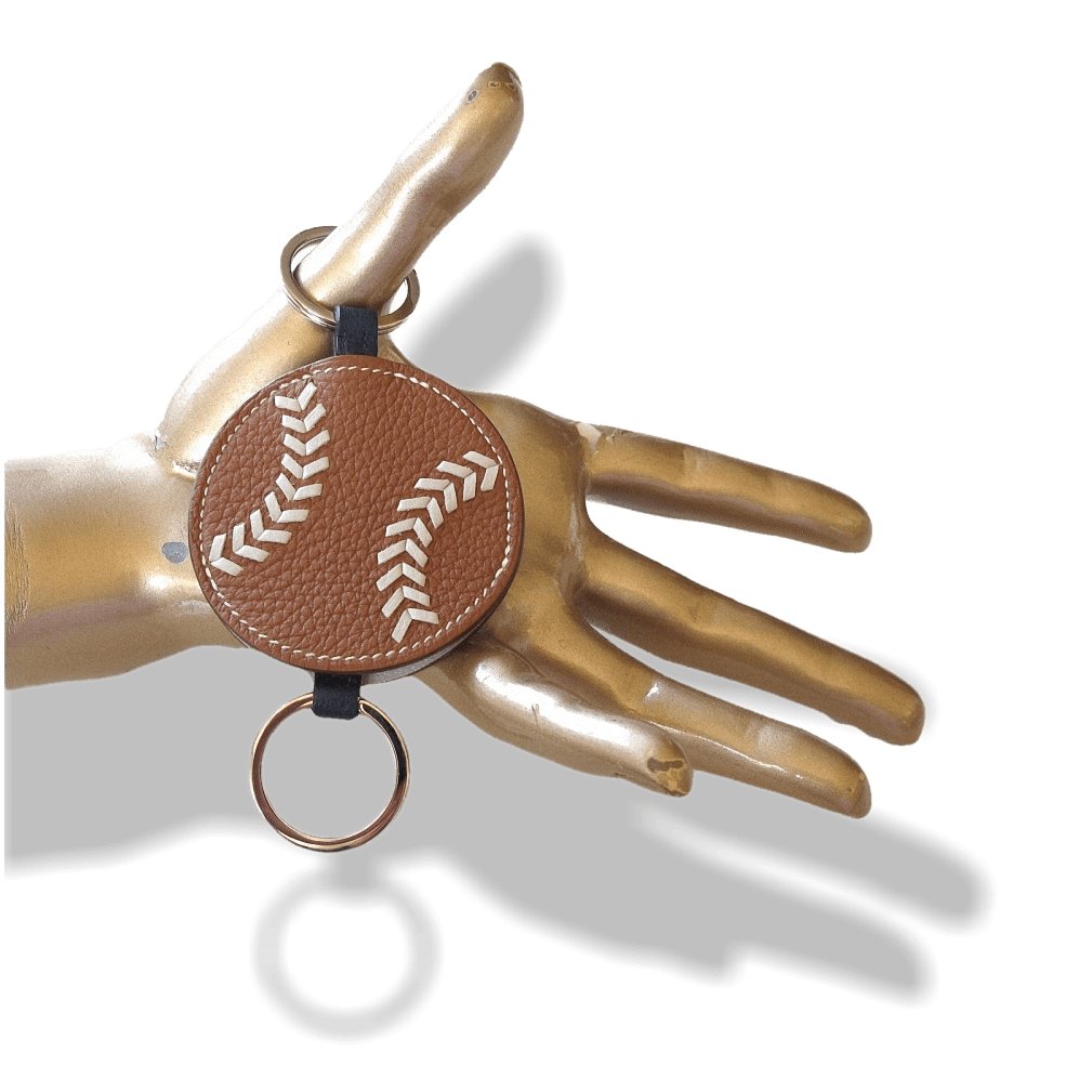 Hermes Gold/Pearl Blue Togo Collector's Baseball Key Ring Porte-Clés, BNIB! - poupishop