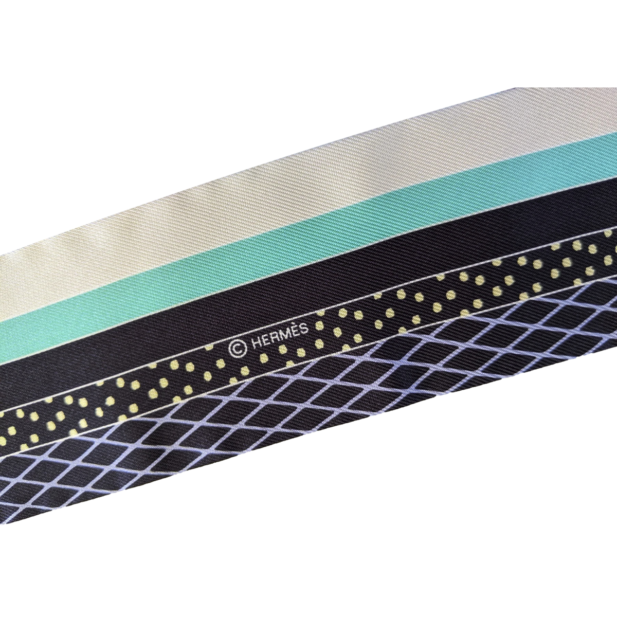 Produits Hermes [T3] Blanc/Bleu/Vert "Grand Theatre Nouveau" by Gianpaolo Pagni Twilly