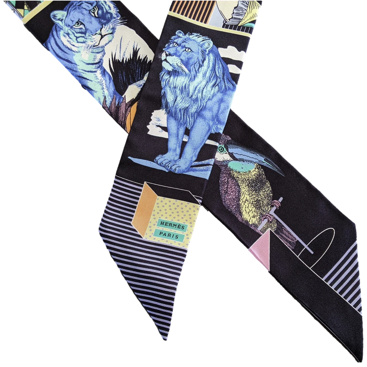 Produits Hermes [T3] Blanc/Bleu/Vert "Grand Theatre Nouveau" by Gianpaolo Pagni Twilly
