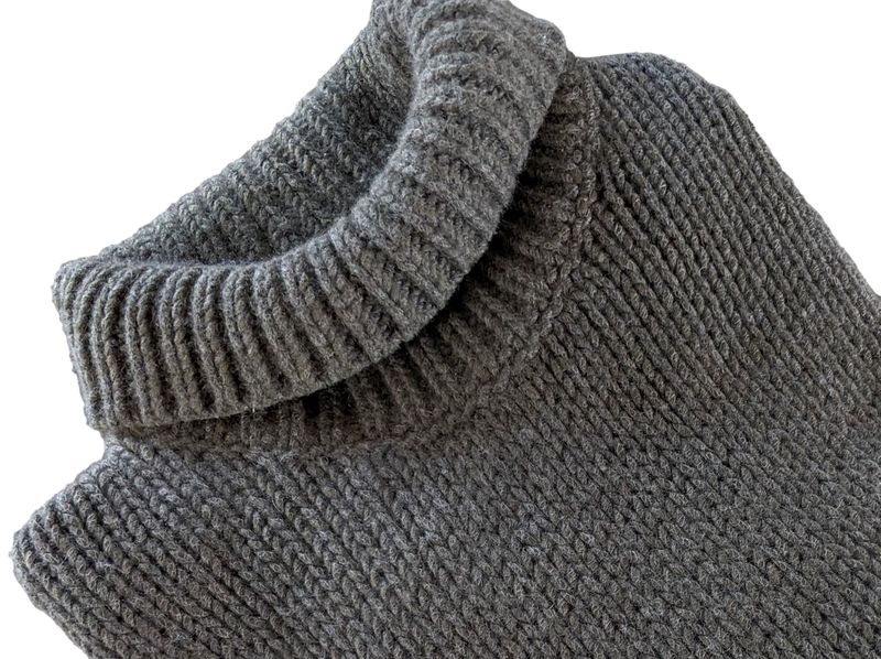 Produits Hermes Gris-Vert 100% Cashmere Turtleneck Chunky Knit Sweater SzXXL
