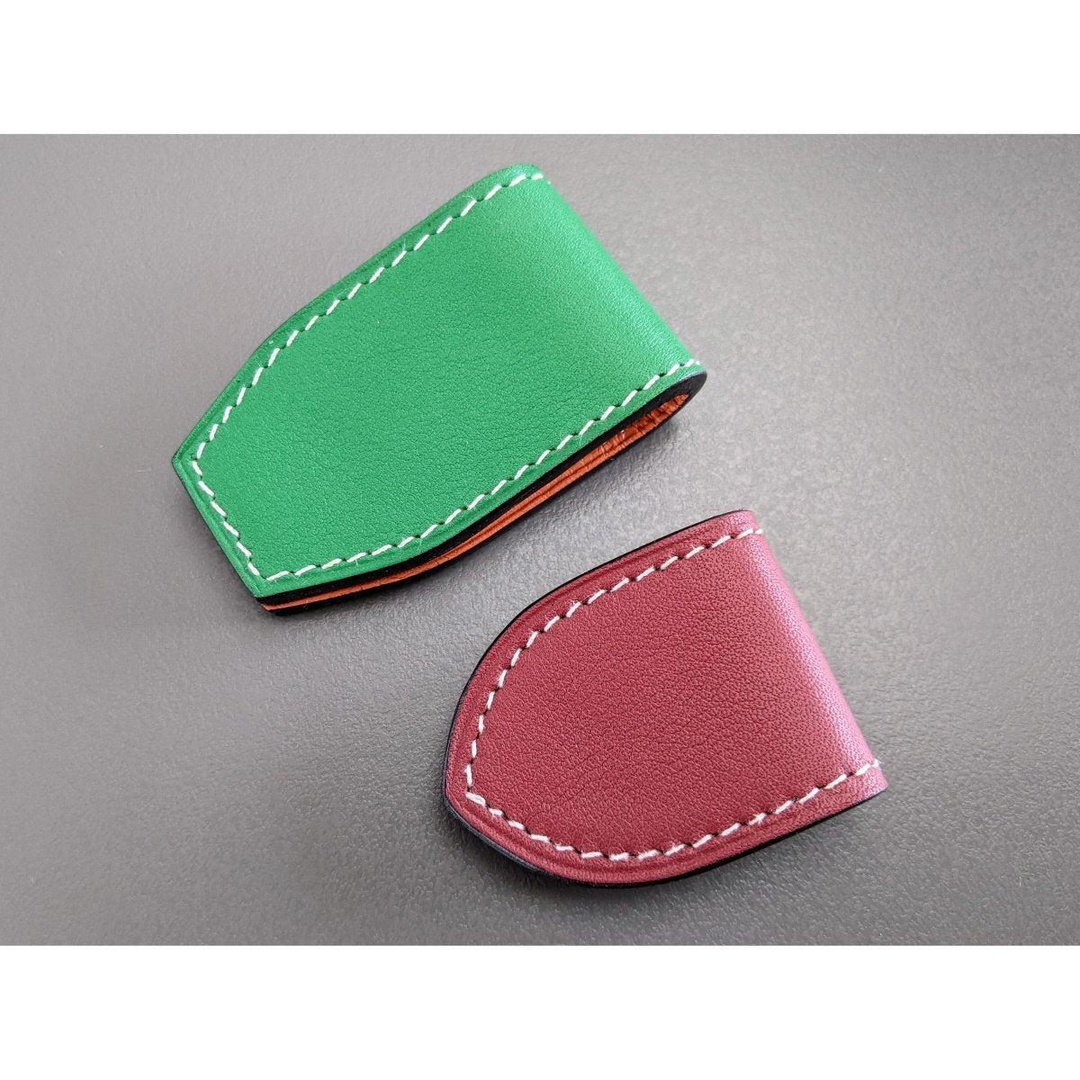 Hermes Green Bambou/Burgundy Red AT'H SET OF 2 MAGNETS, BNEW - poupishop
