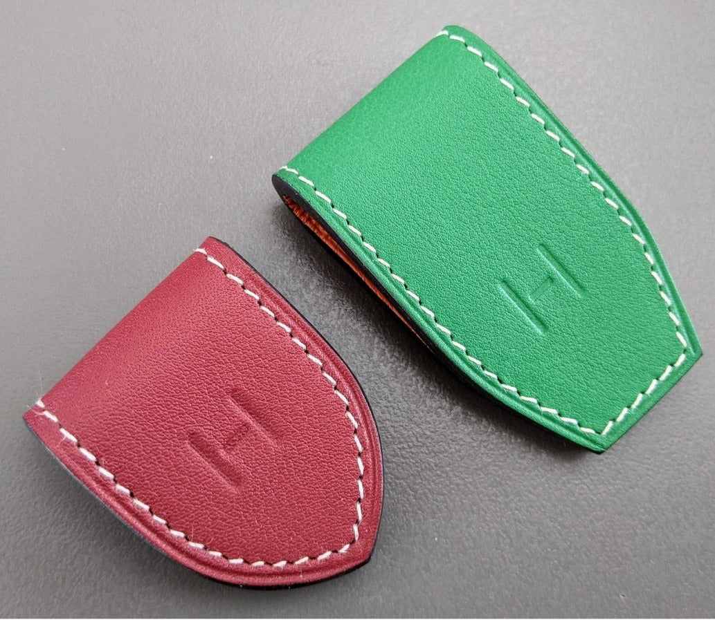 Hermes Green Bambou/Burgundy Red AT'H SET OF 2 MAGNETS, BNEW - poupishop
