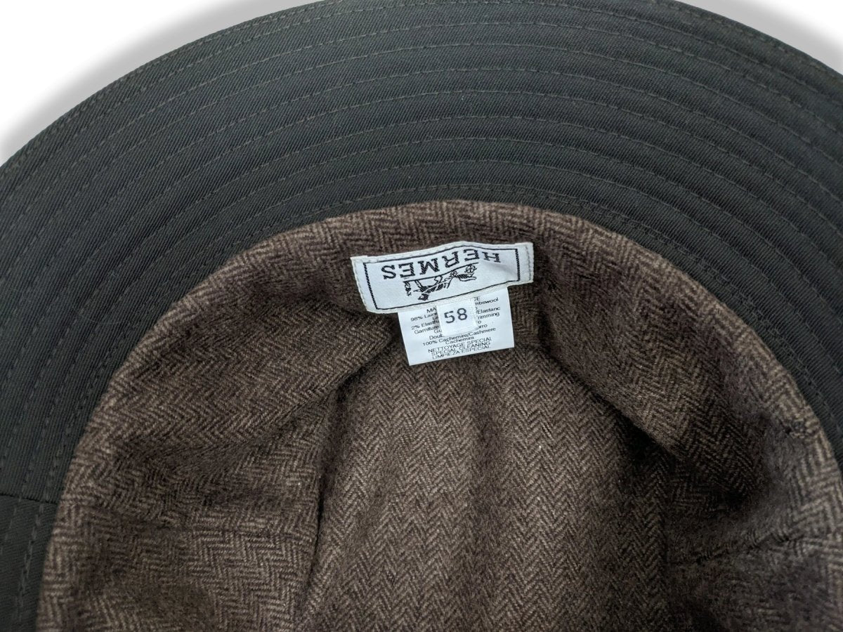Hermes Green Bucket Lambswool/Cashmere ABBESSES Men's Bob Hat, New! - poupishop